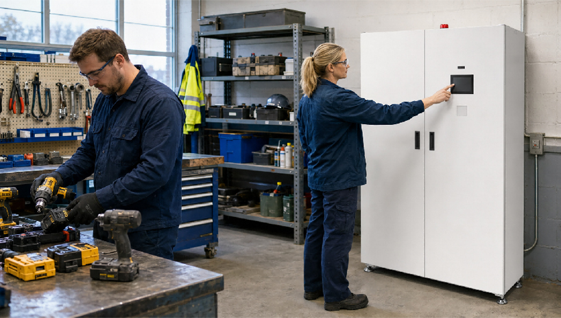Charging Cabinet for Centralized Power Tool Charging and RFID Management. Charging Cabinet for Centralized Power Tool Charging and RFID Management.
