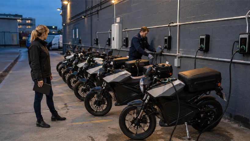 delivery fleet overnight charging. delivery fleet overnight charging.