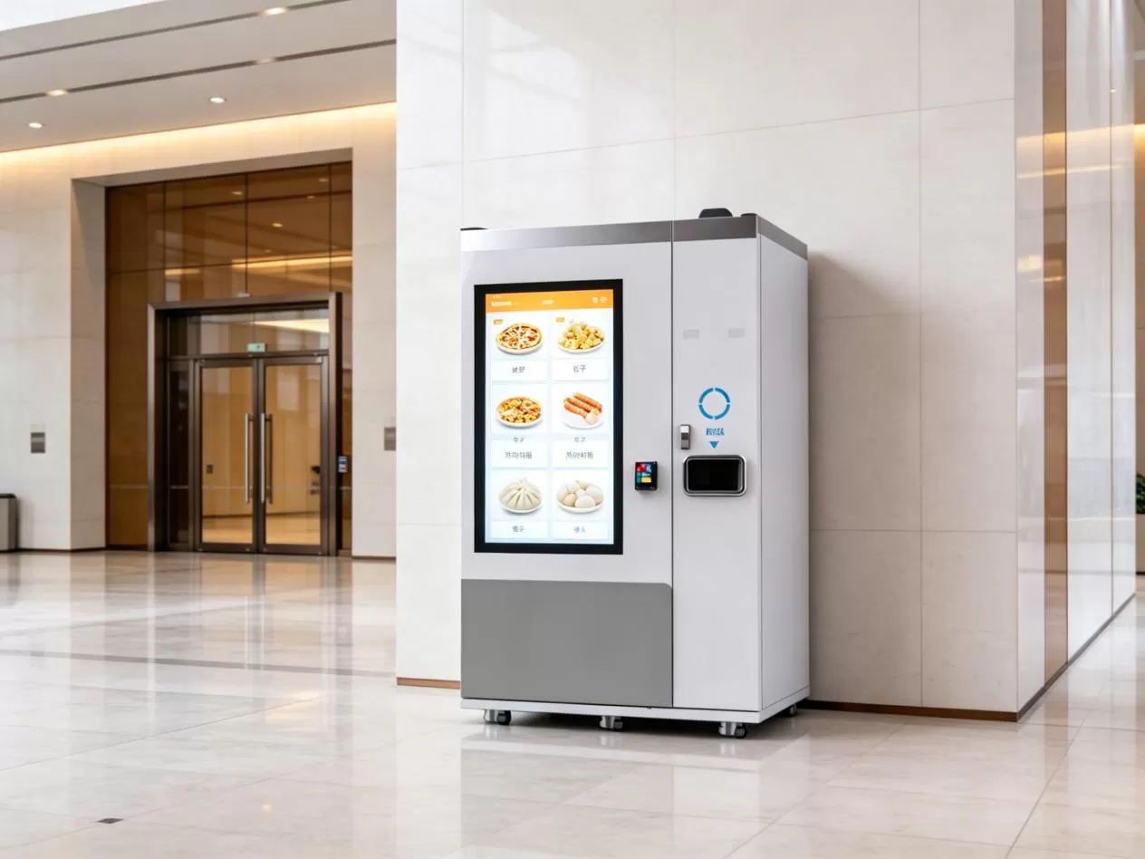 hot food vending machine with microwave heating for office buildings